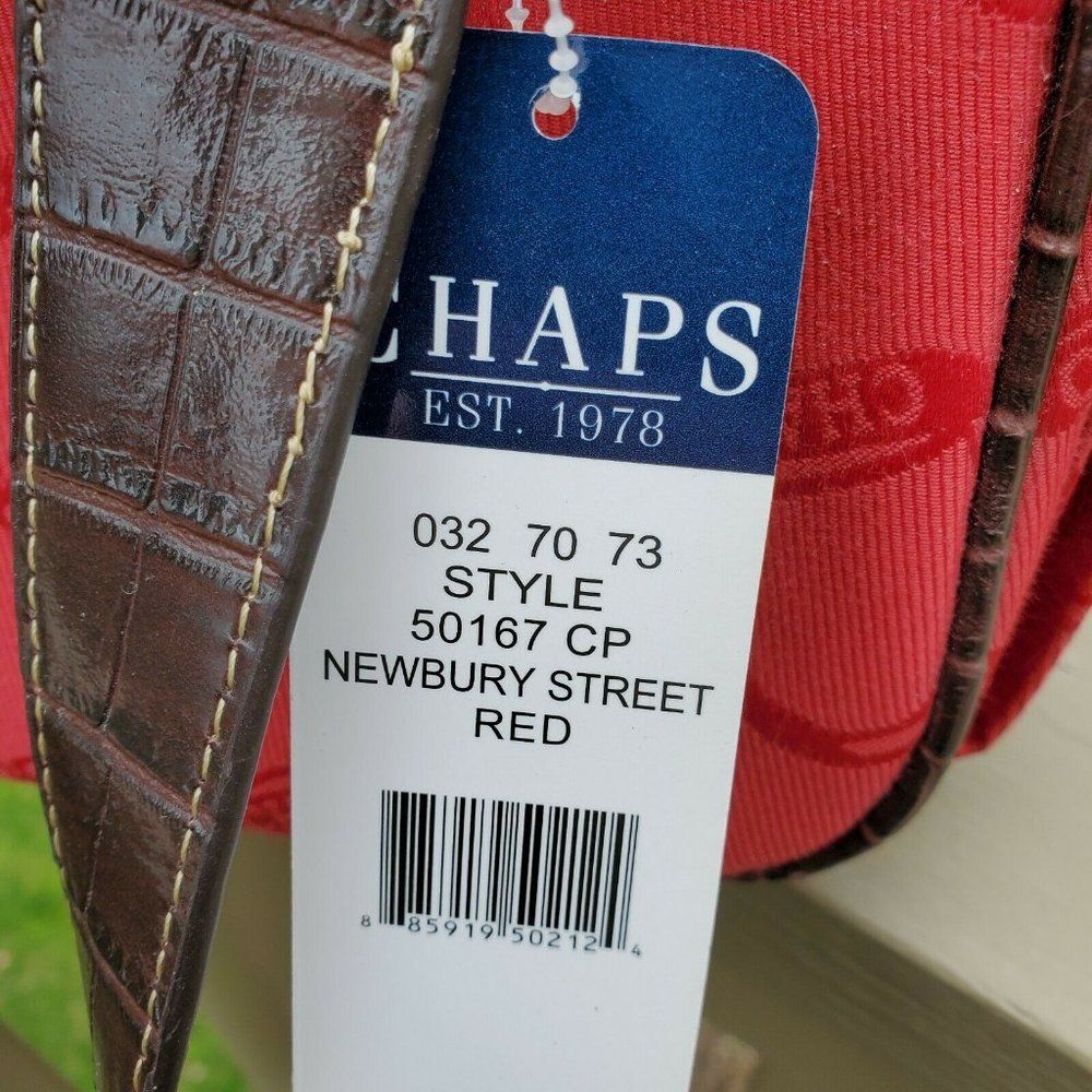 NEW Chaps Stirrup Bridle Buckle Newbury Street Red Style 50617 CP Purse Handbag - Picture 6 of 10
